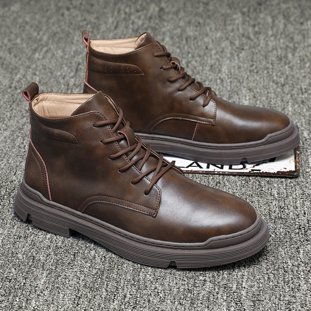 Men's Breathable High-Top Leather Martin Boots