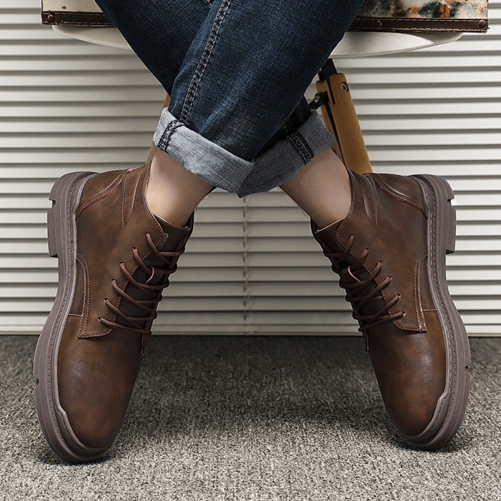 Men's Breathable High-Top Leather Martin Boots