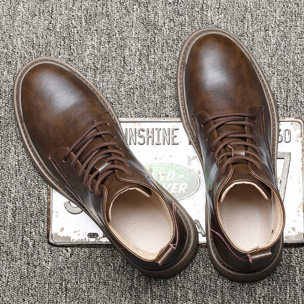 Men's Breathable High-Top Leather Martin Boots