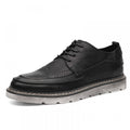 Black Men's Trend Casual Leather Breathable Shoes