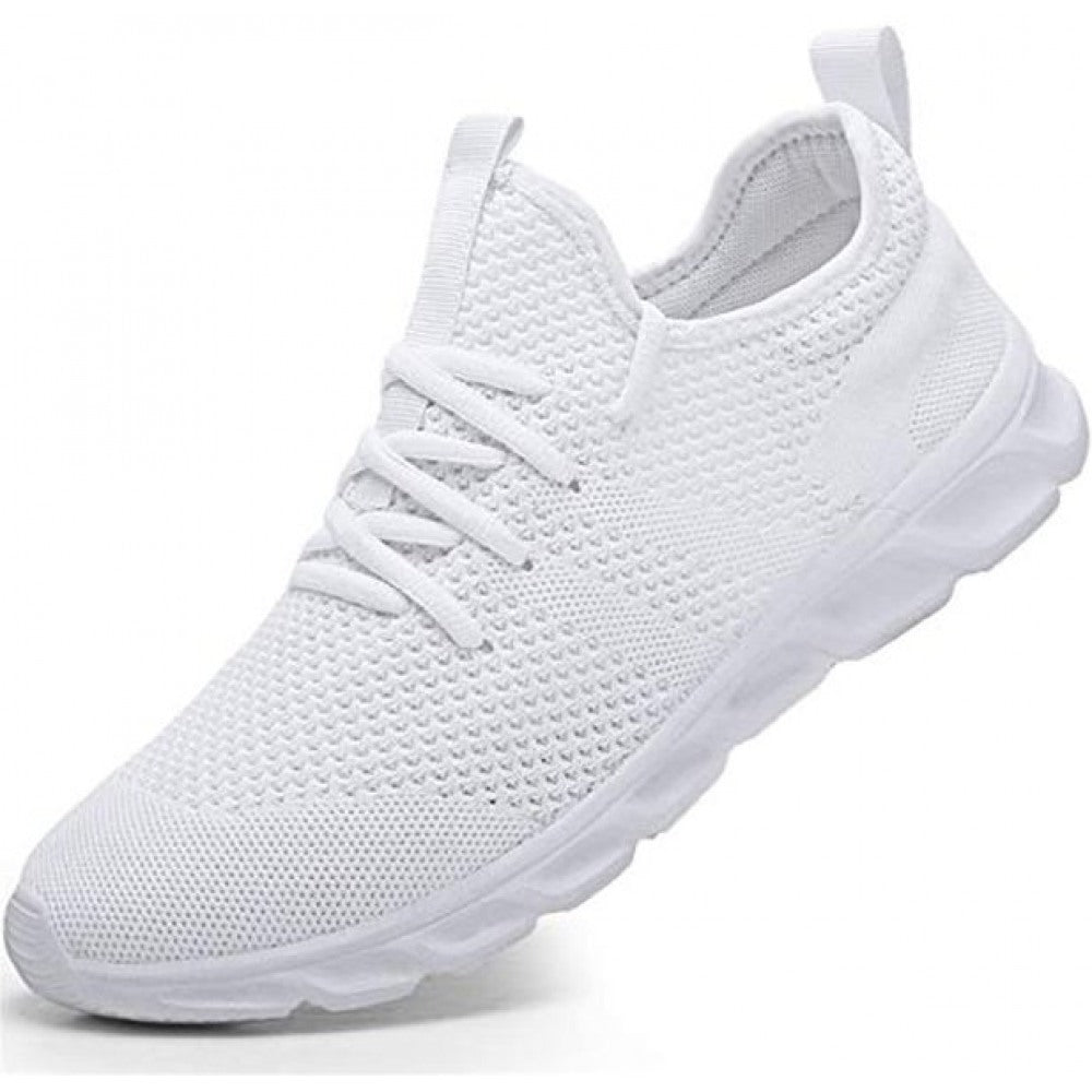 Men's Lightweight Athletic Running Walking Gym Casual Shoes White