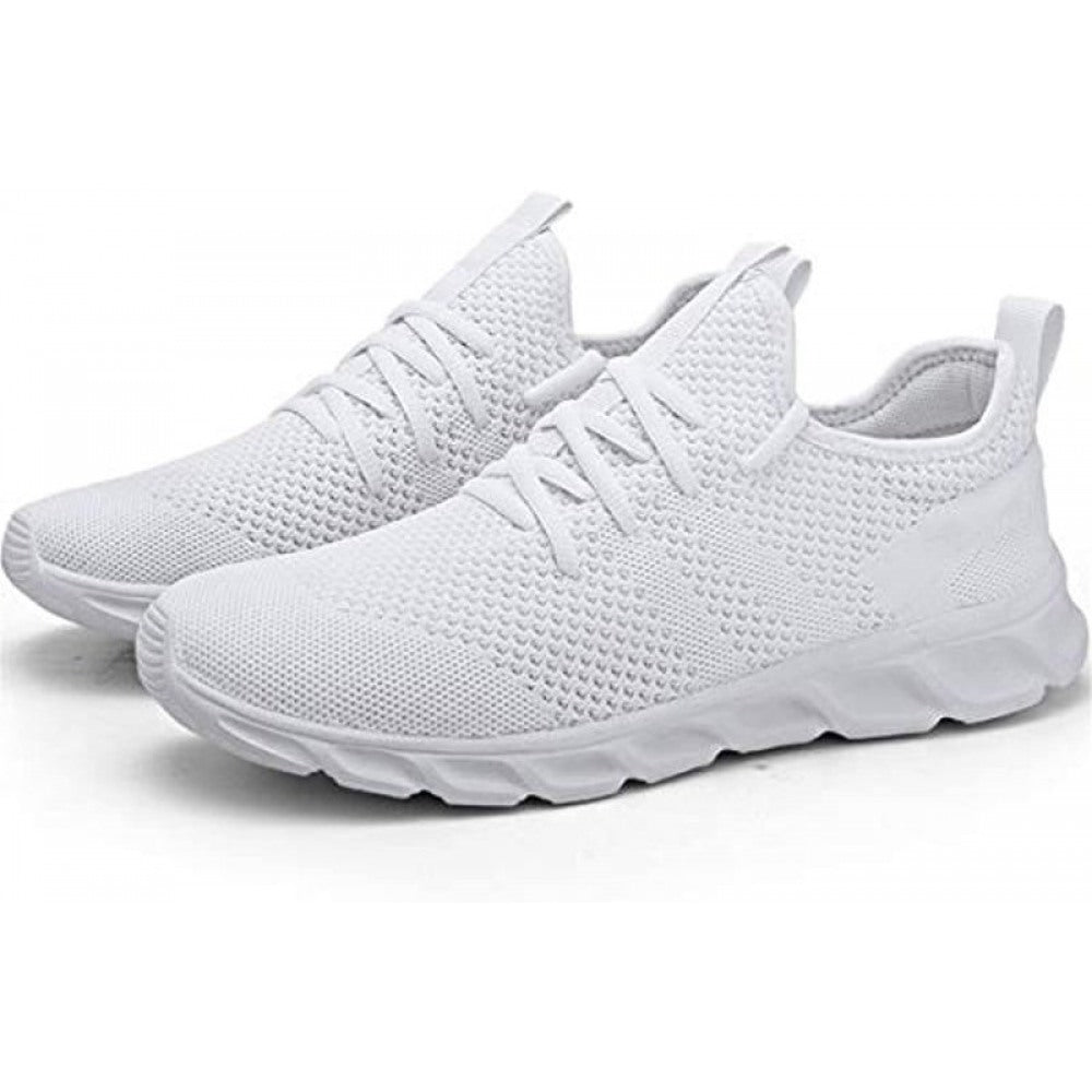 Men's Lightweight Athletic Running Walking Gym Casual Shoes White
