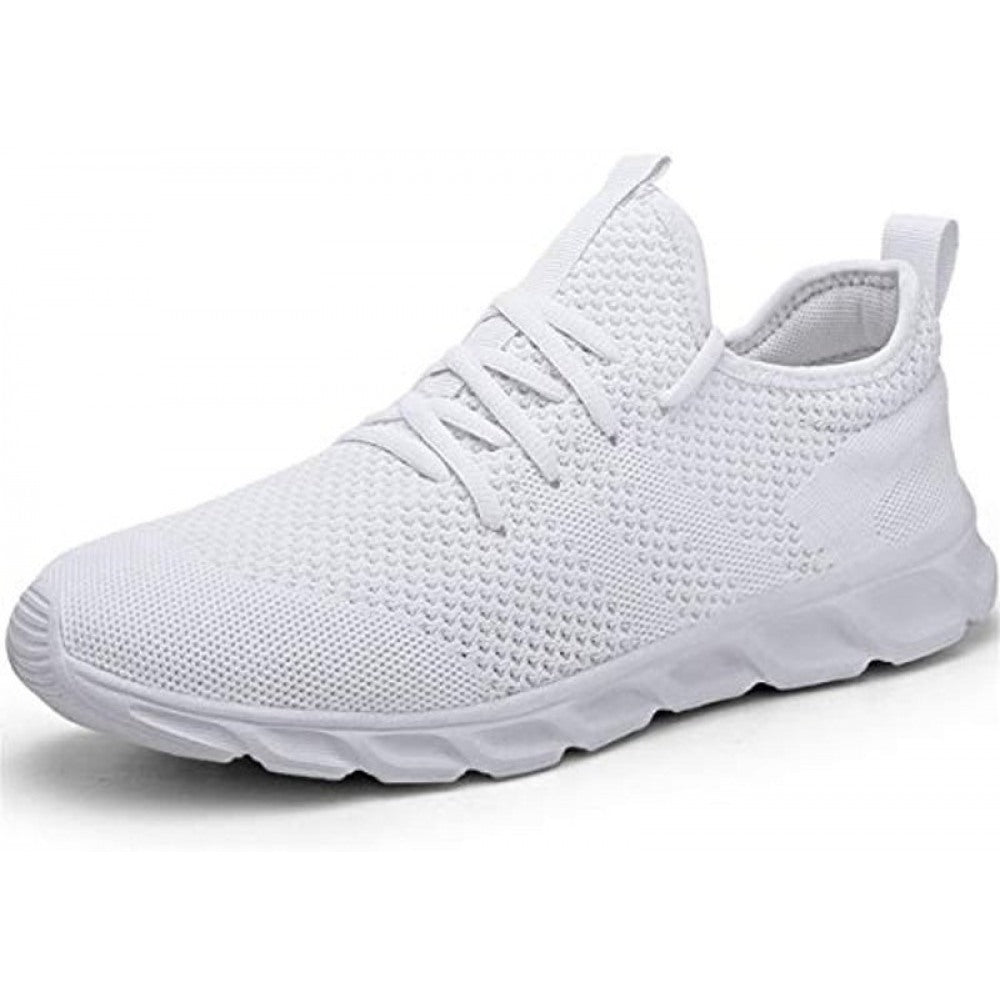 Men's Lightweight Athletic Running Walking Gym Casual Shoes White