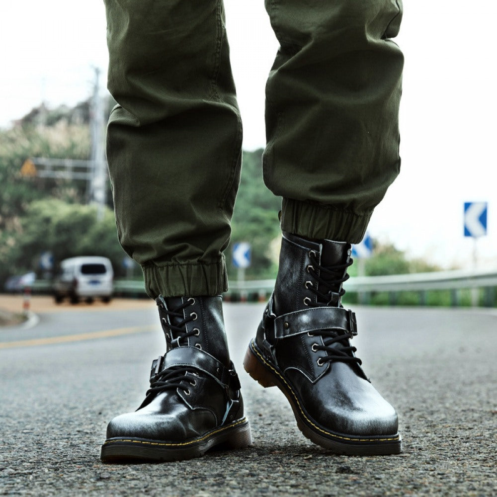 Men's Trendy Snow Military Martin Big Head Leather Boots