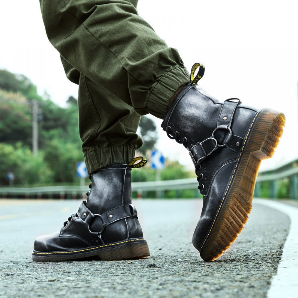 Men's Trendy Snow Military Martin Big Head Leather Boots
