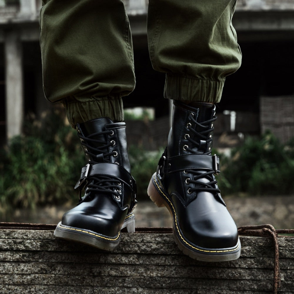 Men's Trendy Snow Military Martin Big Head Leather Boots
