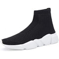 Men's Running Shoes Breathable Knit Slip On Sneakers Black