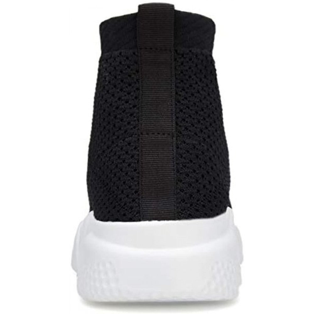 Men's Running Shoes Breathable Knit Slip On Sneakers Black